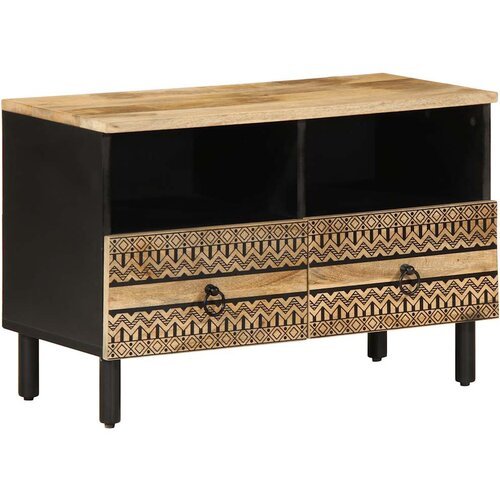 VidaXL TV ormarić crni 70x33,5x46 cm Puno grubo drvo Mango Slike