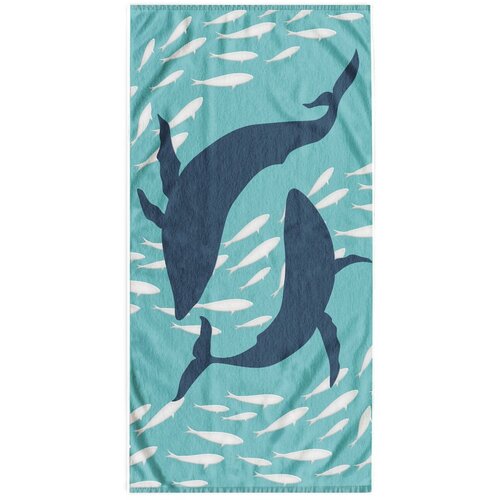DecoKing Plavi ručnik za plažu 90x180 cm Dolphin - Slike