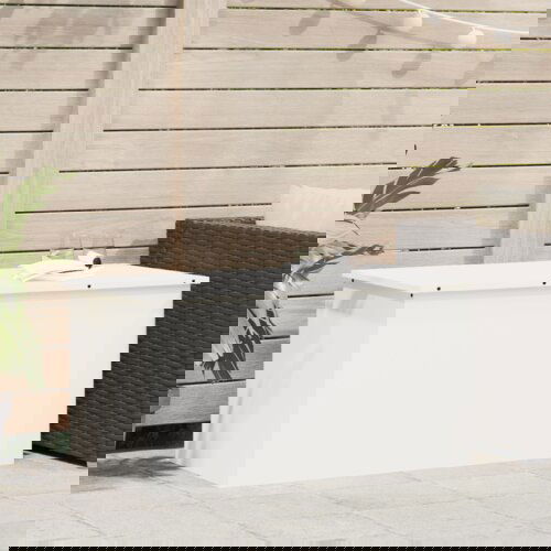 vidaXL Zunanja shranjevalna škatla Bela 100 x 50.5 x 50 cm Mnogi jeklo Cene