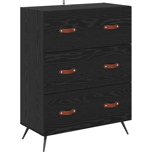 Highboard Crni hrast 69,5 x 34 x 180 cm Konstruirano drvo Slike