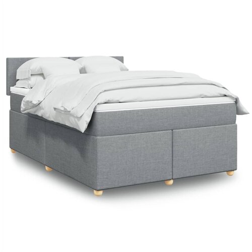 vidaXL Box spring postelja z vzmetnico svetlo siva 160x200 cm žamet Cene
