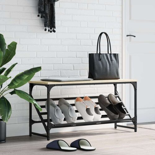 VidaXL stalak za cipele boja hrasta 90 x 30 x 45 cm konstruirano drvo Slike