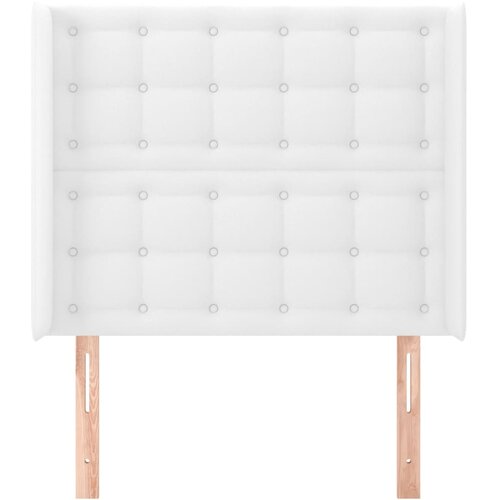  Uzglavlje s u&amp;scaron;ima bijelo 83x16x118/128 cm od umjetne kože Slike