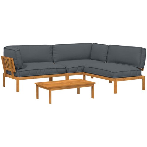 VidaXL Kavčna garnitura z blazino 4 pcs Antracit Masiven les akacije, (5000263216) Slike
