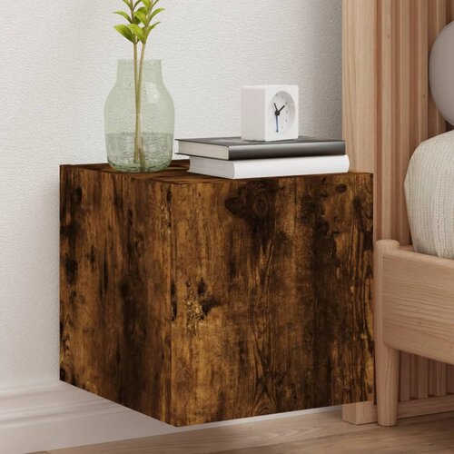  The Living Store Stenske TV omarice z LED 2 kosa dimljeni hrast 30,5x35x30 cm - TV Stenska Omarica, (21555332) Slike
