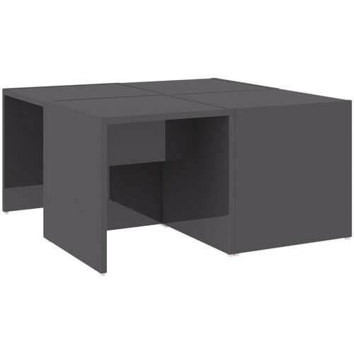  Stolići za kavu 4 kom sjajni sivi 33x33x33 cm konstruirano drvo Slike