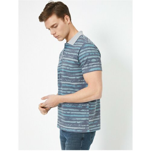 Koton Men's Polo Neck Short Sleeve Striped T-Shirt Slike