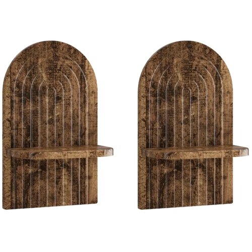  Zidna polica 2 kom. Staro drvo 23 x 13 5 x 37 5 cm - Staro drvo 23 cm Slike