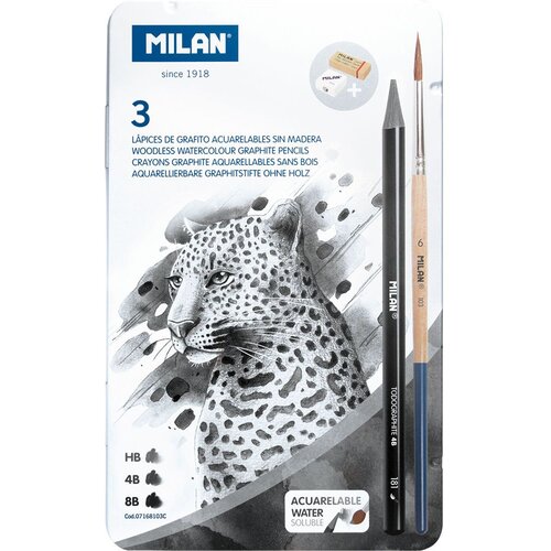 MILAN Set crtaći Todographite met.kut: ol.graf.HB 4B 8B+kist+gum+&amp;scaron;illjilo Slike
