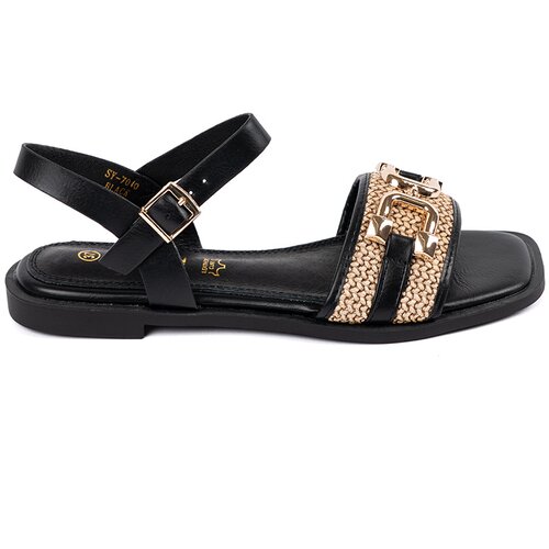 GOODIN Black sandals with leather insole Cijene