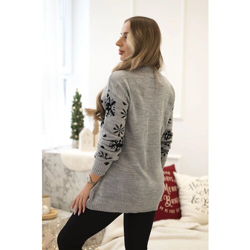 Kesi Christmas sweater with a snowman gray Cene