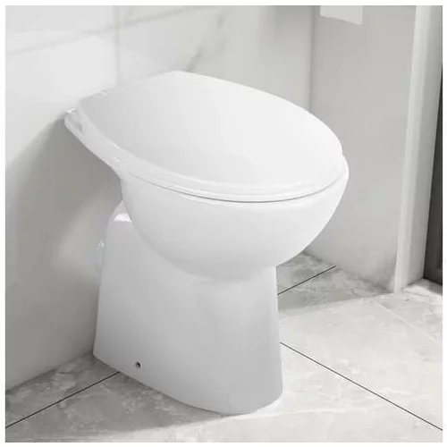  Visoka WC školjka brez roba počasno zapiranje 7 cm višja bela