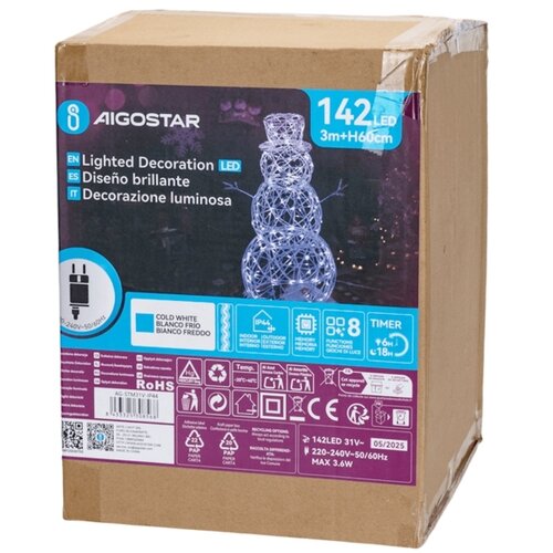  Aigostar-LED Spolja&amp;scaron;nja božićna dekoracija LED/3,6W/31/230V 6500K 60cm IP44 snegović Slike