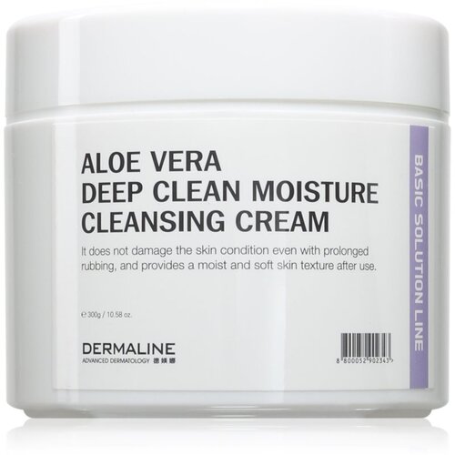Dermaline Basic Solution Line Aloe Vera Deep Clean Moisture Cleansing Cream krema za dubinsko či&amp;scaron;ćenje s aloe verom za osjetljivu kožu lica 300 ml Slike