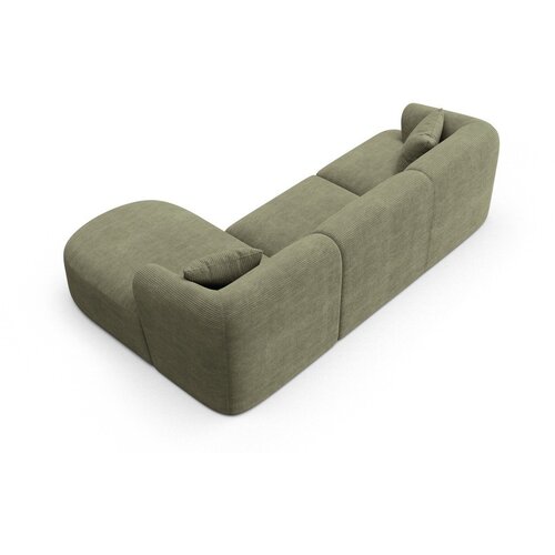 Cosmopolitan Design Zelena kutna garnitura od samta (s desnim kutom/s ležaljkom) Campi &amp;ndash; Slike