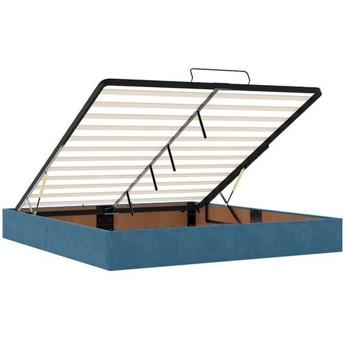 VidaXL Otomanski okvir kreveta s madracima plavi 180x200cm bar&amp;scaron;unasti Slike