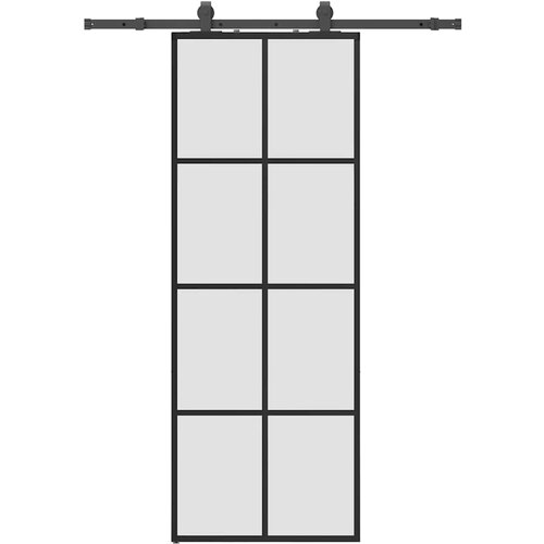  Klizna vrata s priborom crna 76 x 205 cm od ESG stakla Slike