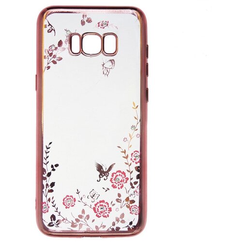  Silikonski ovitek z rožicami za Samsung Galaxy S8 - pink Slike
