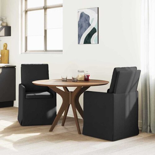  Trpezarijske stolice 2 pcs Crna 57 x 67 x 98 cm tkanina Slike