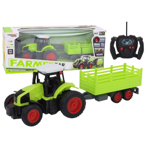  Traktor na daljinsko upravljanje s prikolicom 1:16 zelene boje Slike