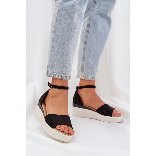 PS1 Lightweight platform sandals with a delicate wedge black Gillifia Cene