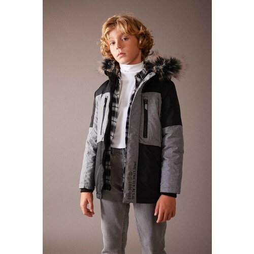 Defacto Boy Hooded Fleece Lined Coat Slike