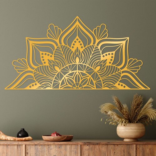 Wallity Zidna dekoracija Mandala-S-1, 118x59 cm, Zlatne boje Slike