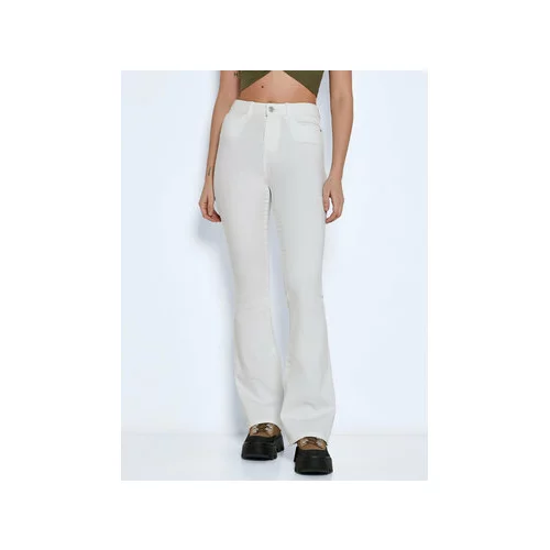 Noisy May Jeans hlače 27019305 Bela Slim Fit