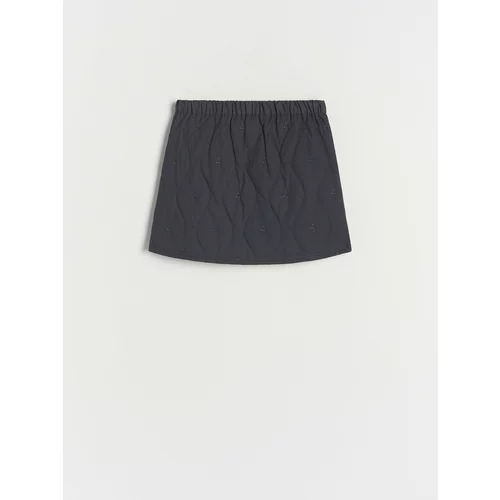 Reserved - Pamučna suknja sa šavovima - tamnosivo