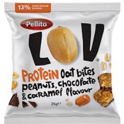 Pellito Ovseni zalogaji sa ukusom kikirikija,čokolade i karamele Protein, 70g Slike