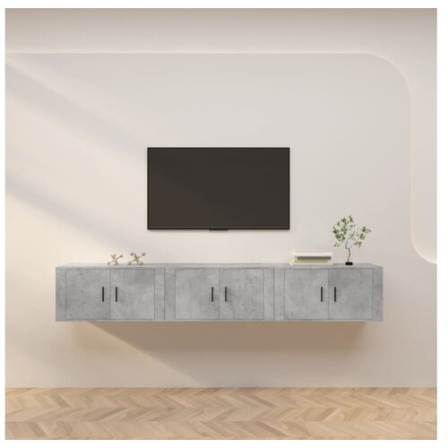  Zidni TV ormarići 3 kom siva boja betona 80x34 5x40 cm Cijene