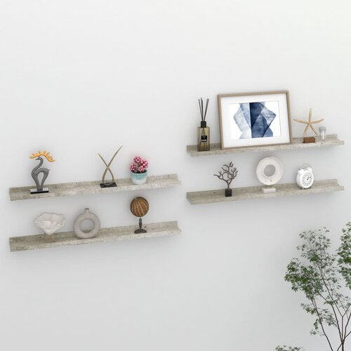 vidaXL Zidne police 4 kom siva boja betona 80 x 9 x 3 cm Cijene