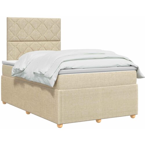  Boxspring krevet s madracem Krem 120 x 200 cm Tkanina Slike