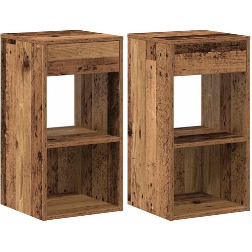 Maison Chic 2 kose Nočne omarice - Nočne mize s predalom starinski les 35x34x66,5 cm, (21687416) Slike