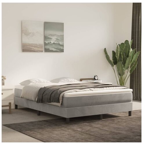  Box spring postelja z vzmetnico svetlo siv 140x190 cm žamet Cene