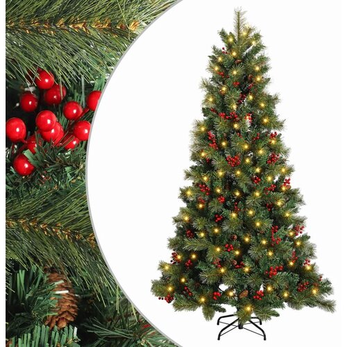 Umjetno božićno drvce s nogom 150 cm 150 LED lampica - 150 cm s LED svjetlima Slike