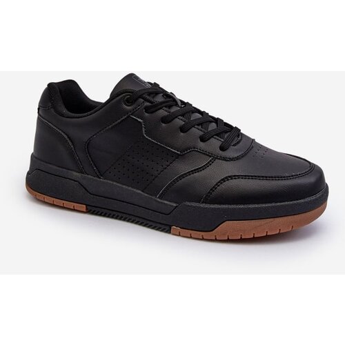 PE1 Men's Black Faux Leather Sneakers Radikalle Slike