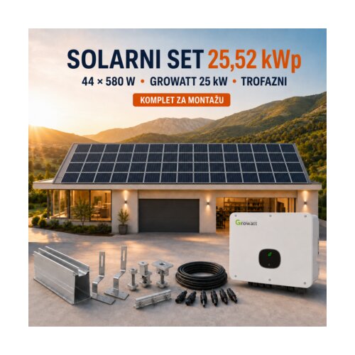  SOLARNI SET 25,52 kWp &amp;ndash; TONGWEI 580 W + GROWATT 25 kW Slike