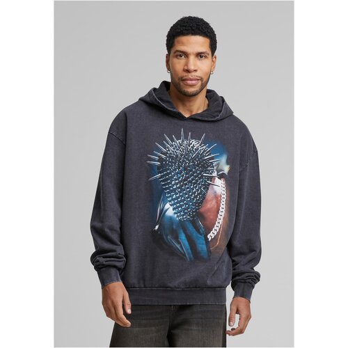 Mister Tee Thorned Mask Oversize Hoody Black with Acid Wash Slike