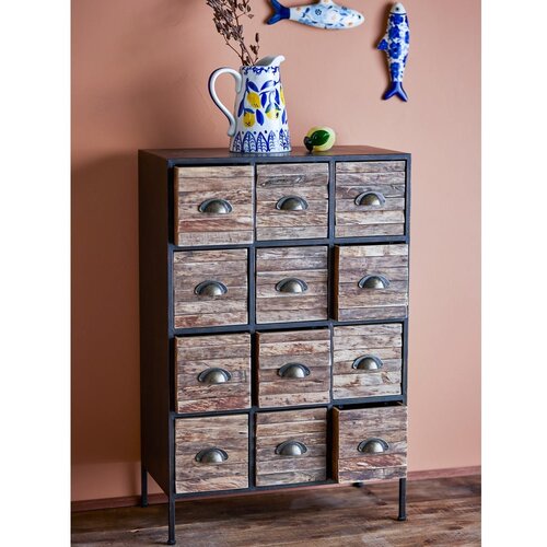Bloomingville Crna/smeđa metalna komoda 60,5x92x33,5 cm Matteo &amp;ndash; Slike