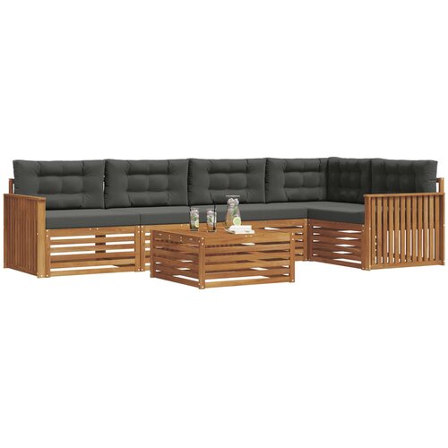  Set vanjskih sofa 6 kom. Prirodna i antracit Slike