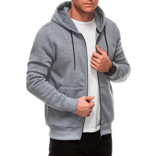 Edoti Unzipped men&amp;#039;s BASIC hooded sweatshirt - grey melange Slike