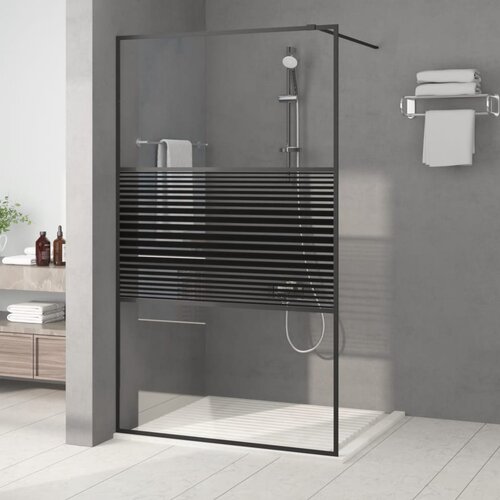 Pregrada za tu&scaron; crna 115 x 195 cm s prozirnim staklom ESG Cijene