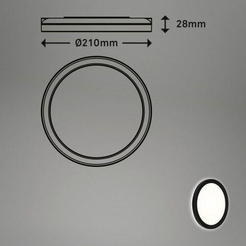 Lesnina XXXL Briloner 3008-015 - LED plafonsko svetlo LED/8W/230V prečnik 21 cm crno IP44 Slike