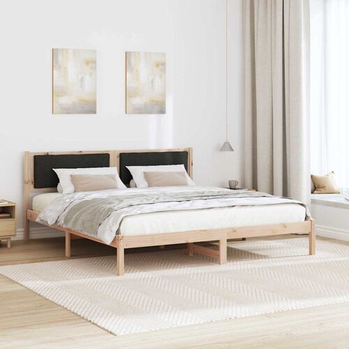  Krevetna konstrukcija Crna 200 x 200 cm Čvrsto borovo drvo Slike