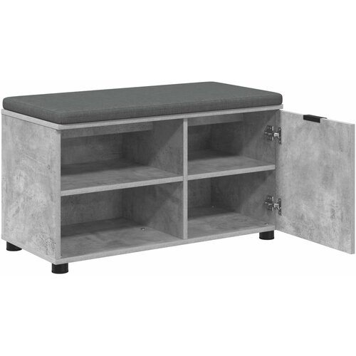  Klupa za hodnik s jastukom Betonsko Siva 80 x 38 x 46 cm Slike
