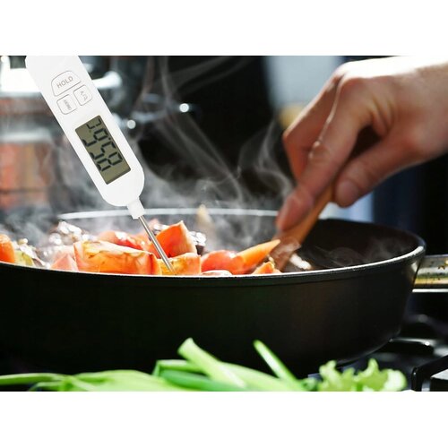  LCD kuhinjski termometer -50 do +300&amp;deg;C 25cm bel Slike