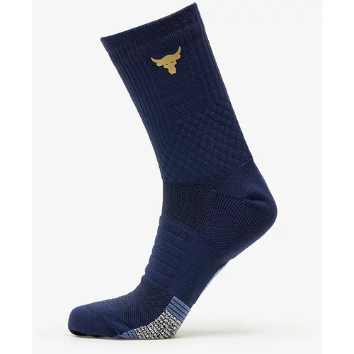 Under Armour Project Rock Ad Playmaker 1-Pack Mid Socks Midnight Navy/ Hushed Blue/ Metallic Gold