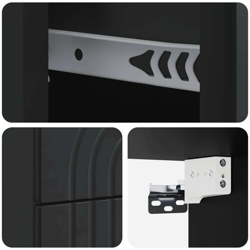  Noćni ormarić za montažu na zid 2 pcs Crna 33 x 34 5 x 40 cm Slike