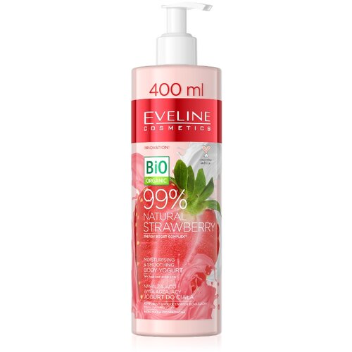 Eveline 99% natural strawberry body yogurt 400 ml Slike